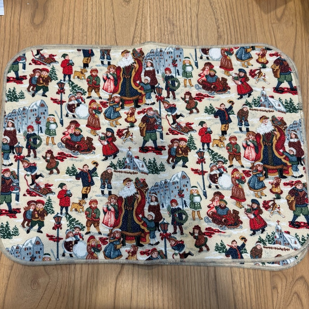 Set of 2 Vintage “ My Childhood Christmas “ placements